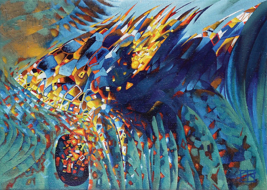 "Bible Fish" by Oleg Yurievich Lipchenko© 28" X 20", oil on canvas